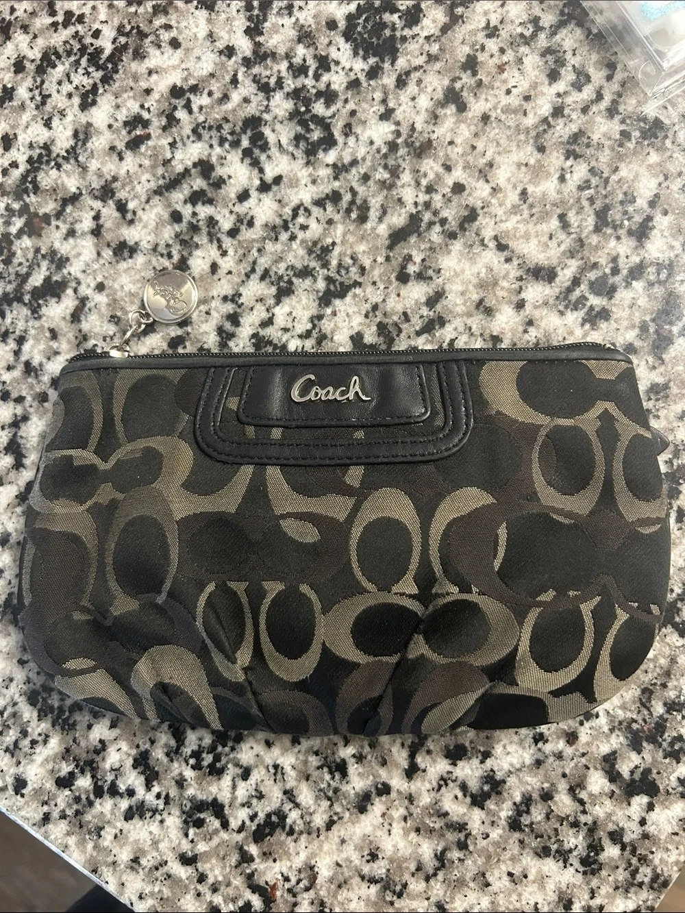 Coach Monogram Pouch in Black and Brown